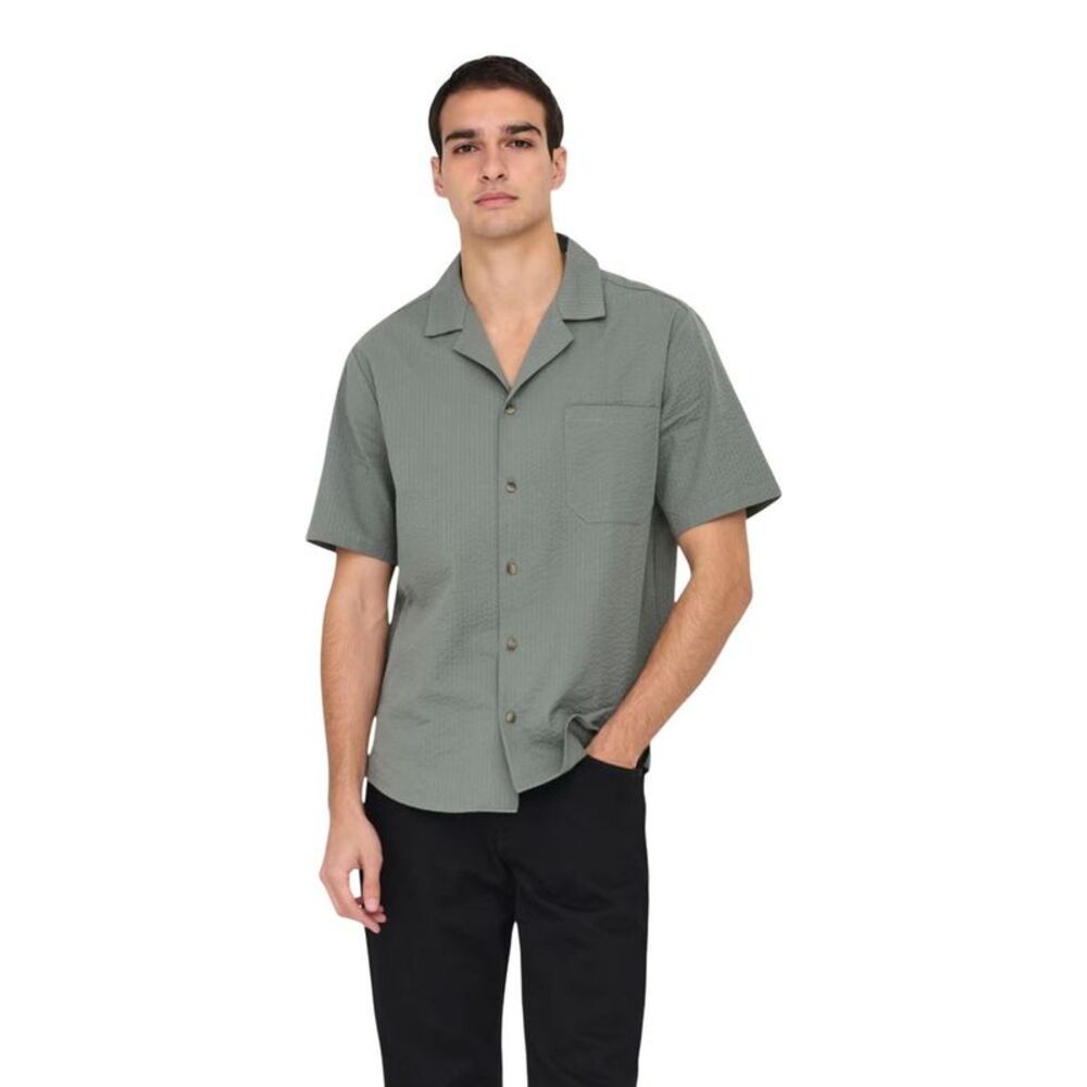 Only & Sons Green Cotton Shortsleeve Men's Shirt